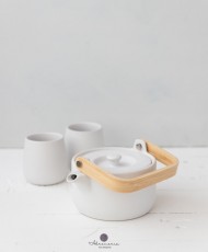 Keramikinis arbatinukas su puodeliais "Fajansas"