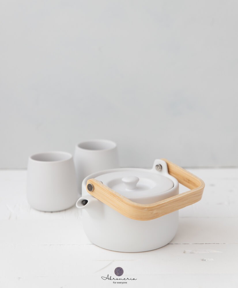 Keramikinis arbatinukas su puodeliais "Fajansas"